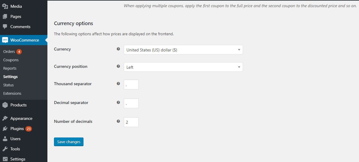 Currency options