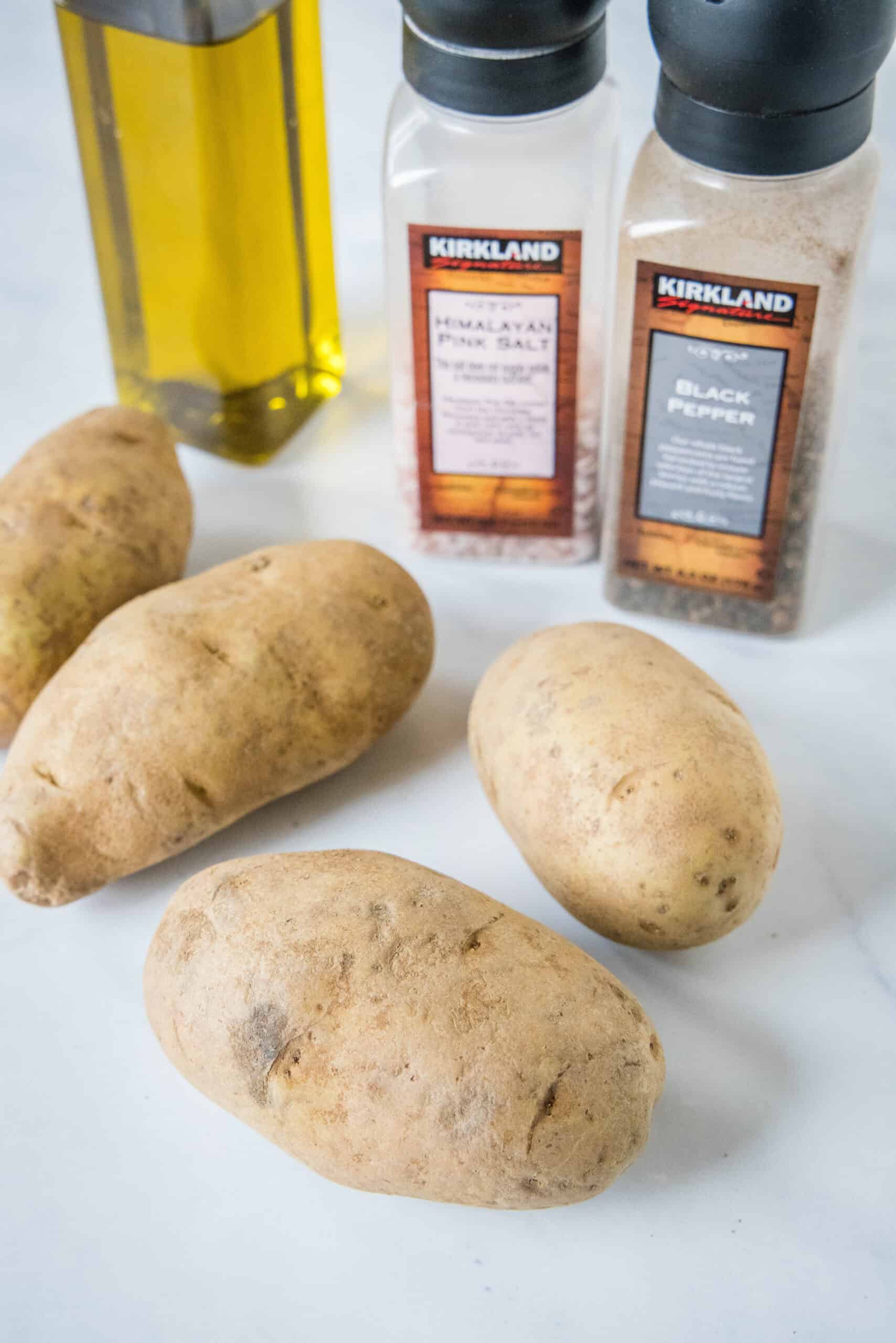 Homemade air fryer French fries ingredients.