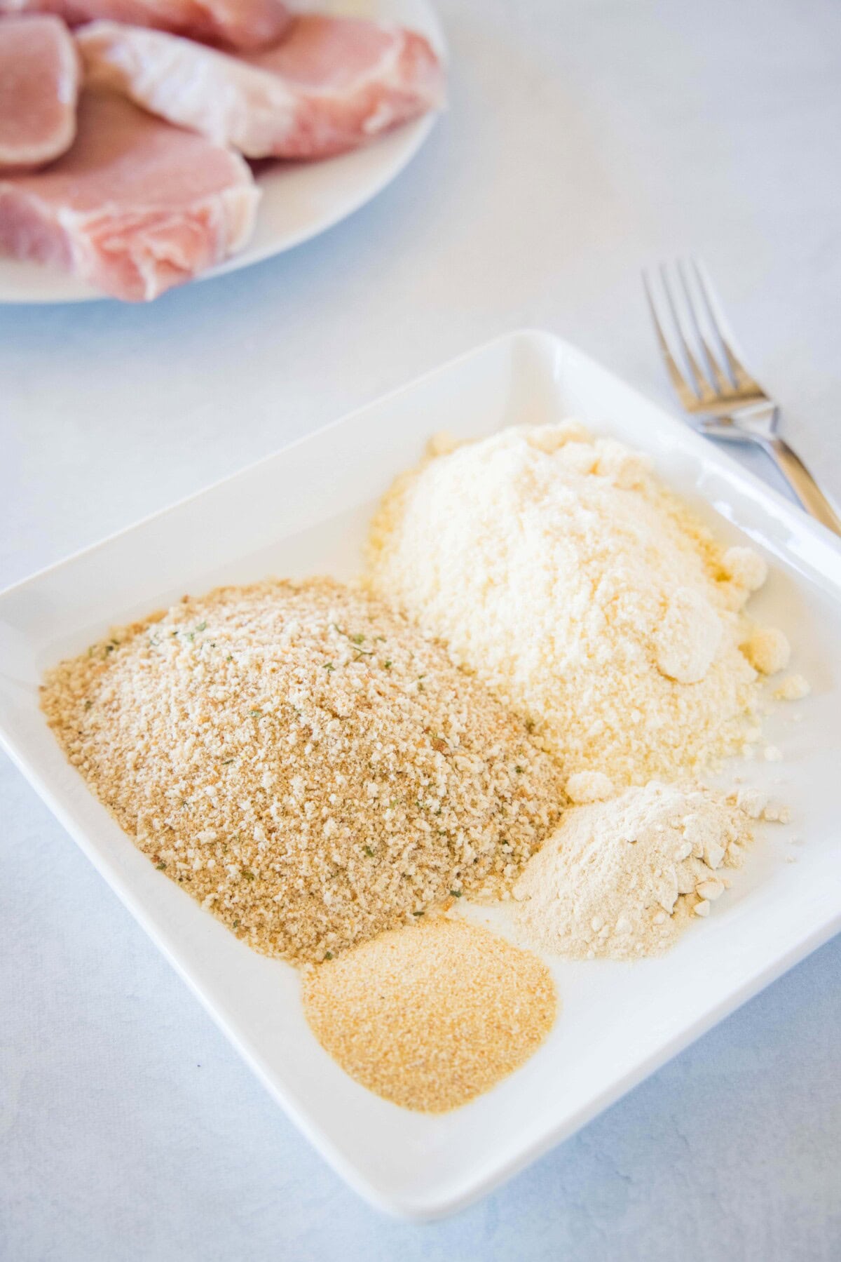 coating for pork chops in a bowl