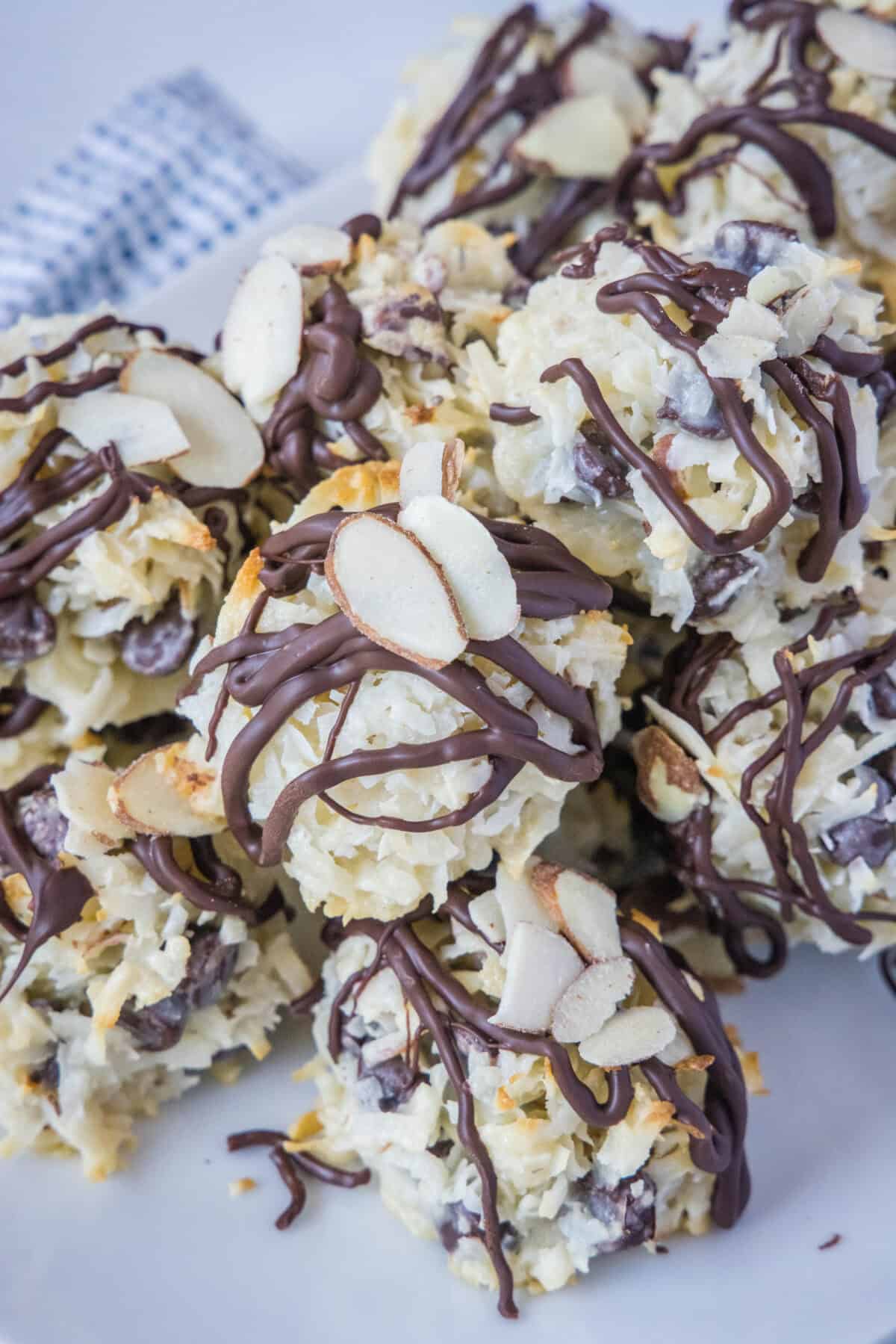 almond joy cookies on a plate