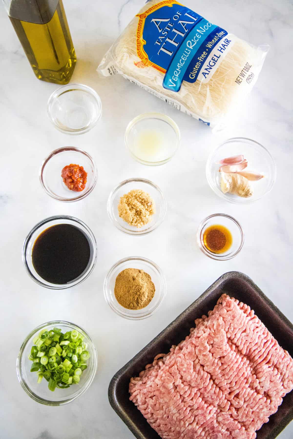 asian meatballs over rice noodles ingredients