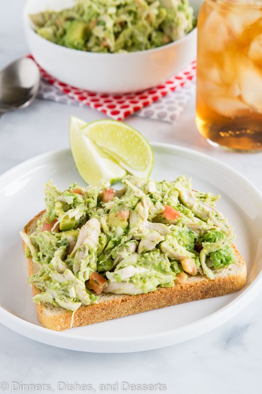 No mayo chicken salad with avocado