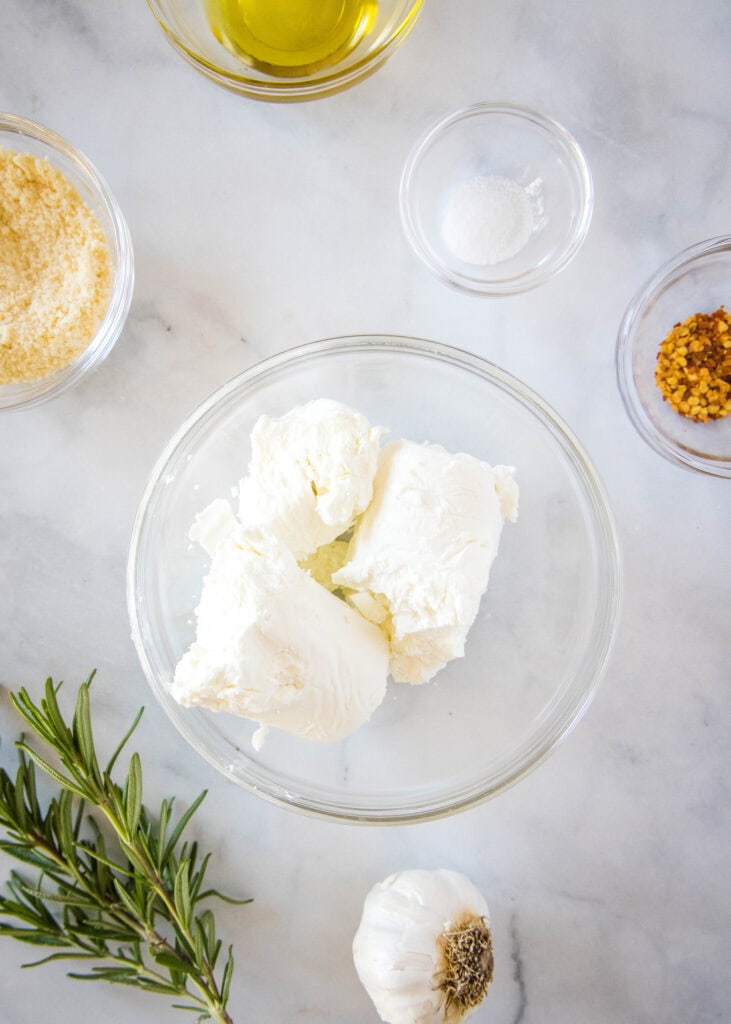 ingredients for goat cheese dip