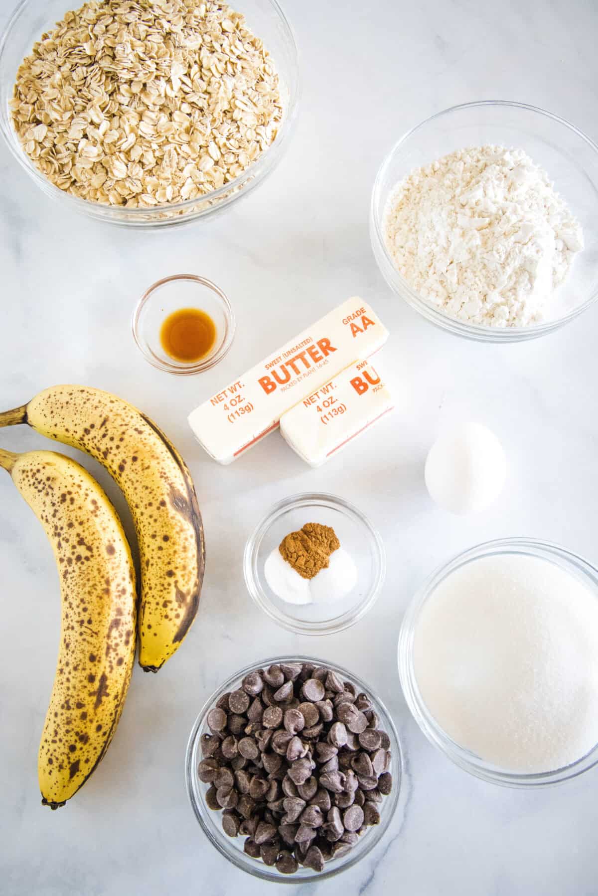 banana chocolate chip cookies ingredients