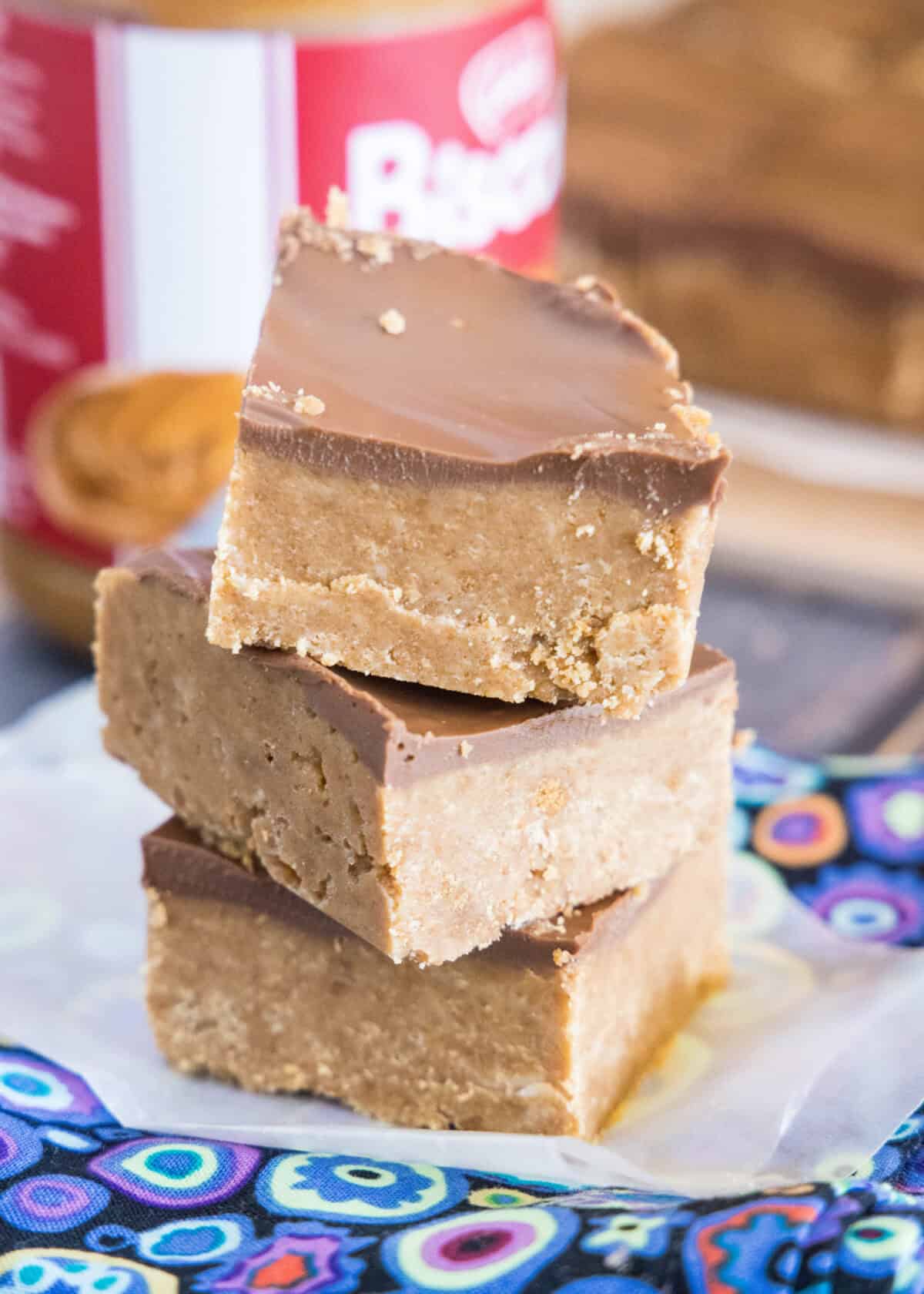 stacked biscoff bars on a piece of paper