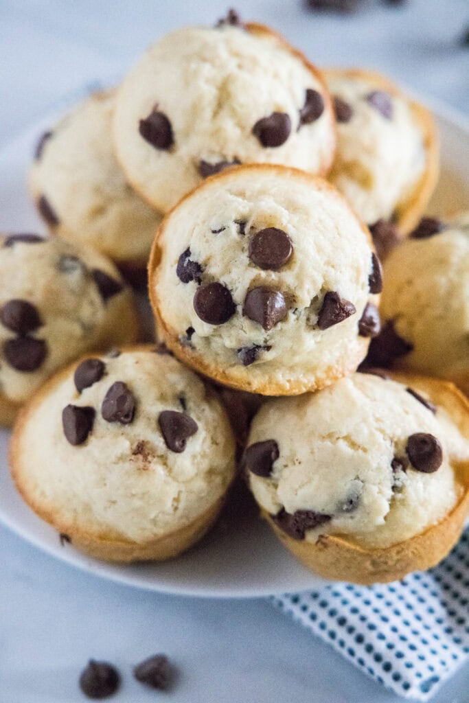 muffins arrange on a white plate