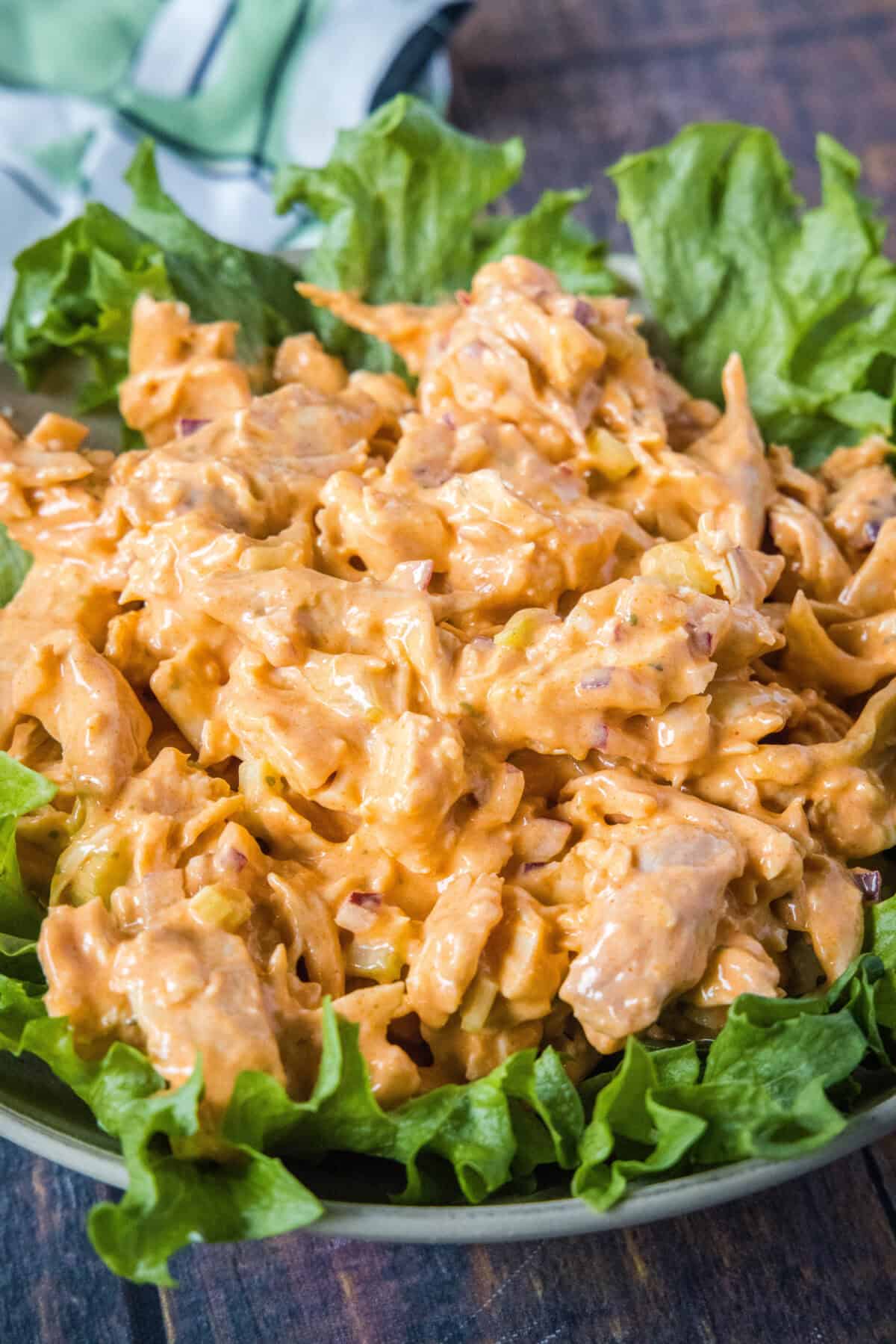 buffalo chicken salad on a plate