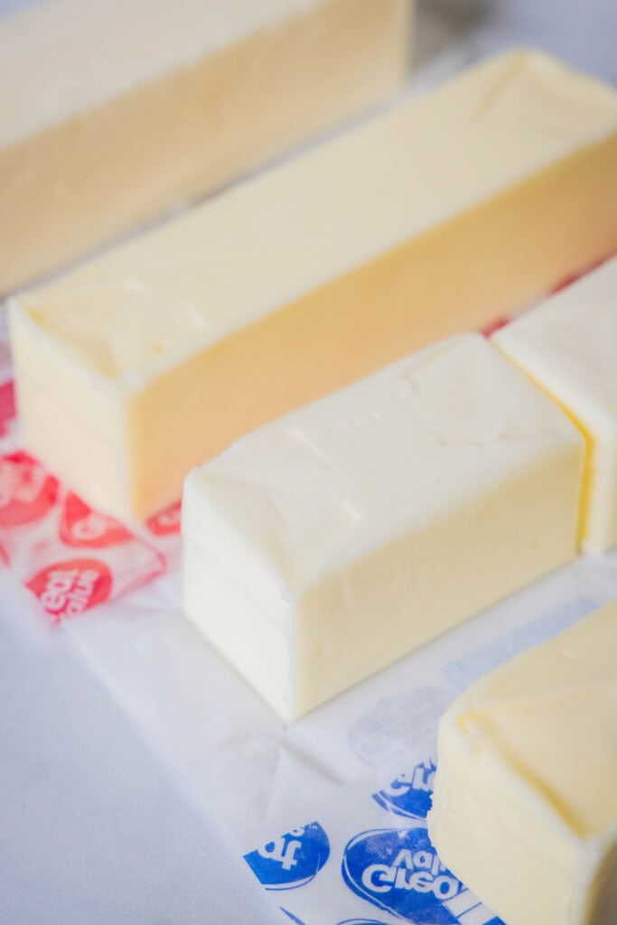 close up sticks of butter