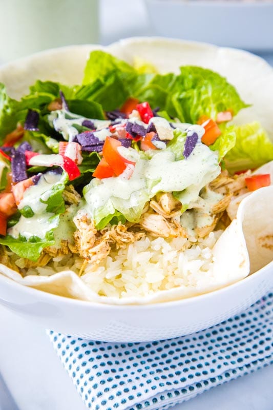 Used Mexican shredded chicken to make Cafe Rio Salads