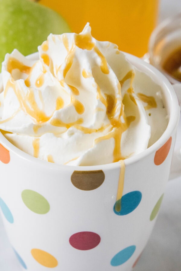 close up caramel apple cider