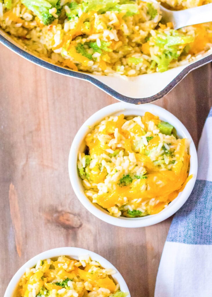 broccoli rice in bowls