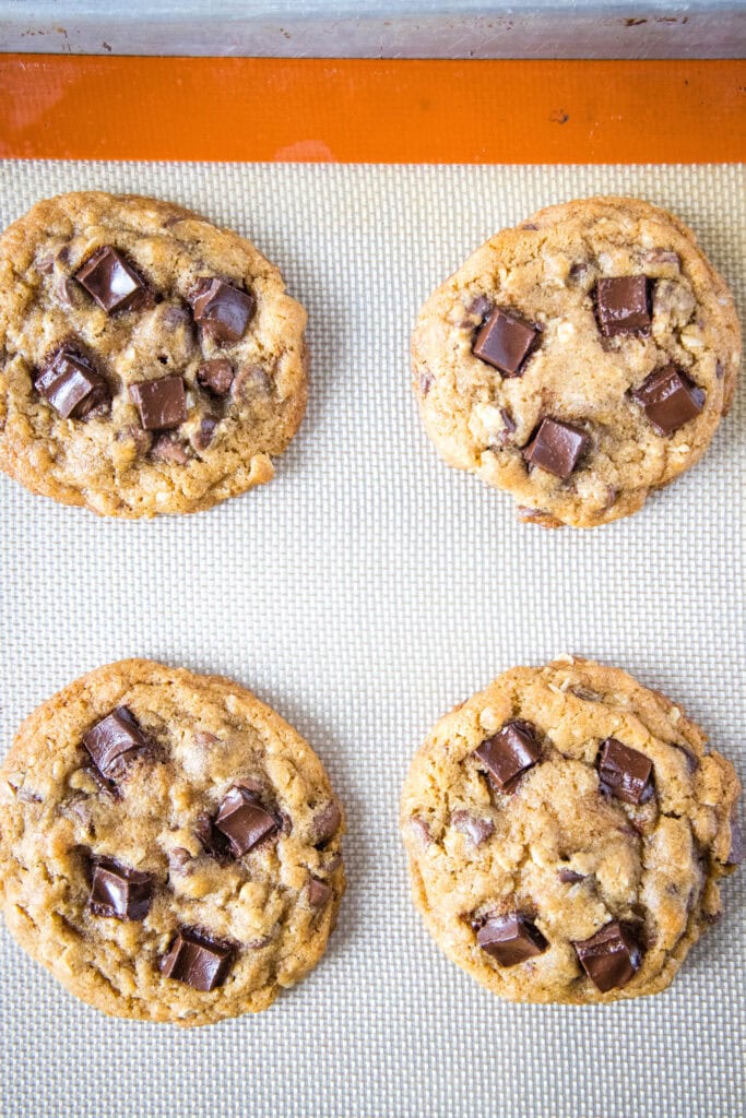 copycat chick fil a cookies on a baking tray