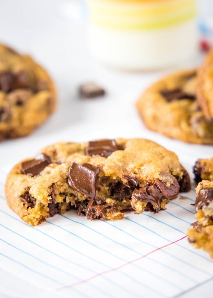 inside of a cookie with melted chocolate