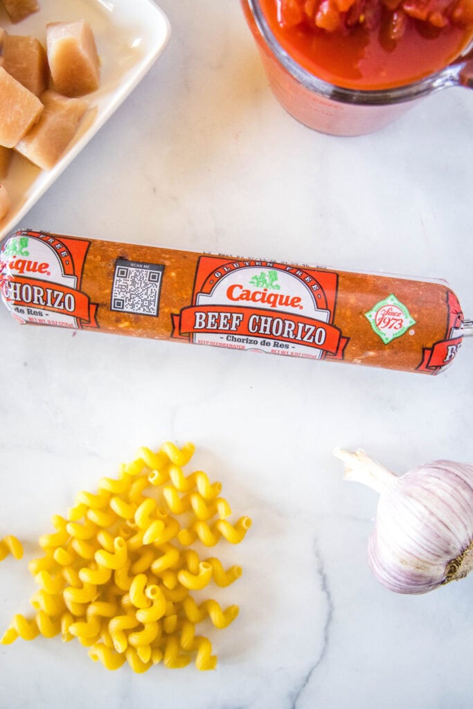 chicken and chorizo pasta ingredients