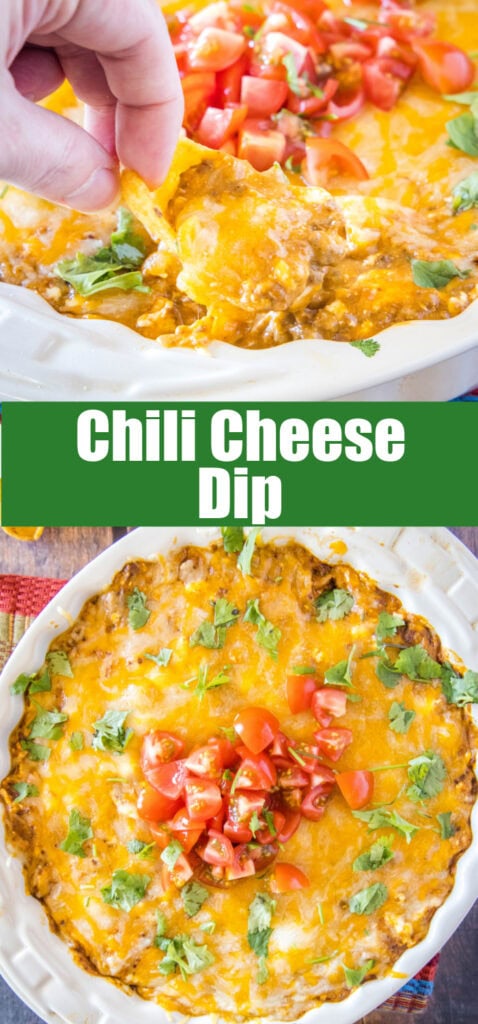 close up melted chili cheese dip