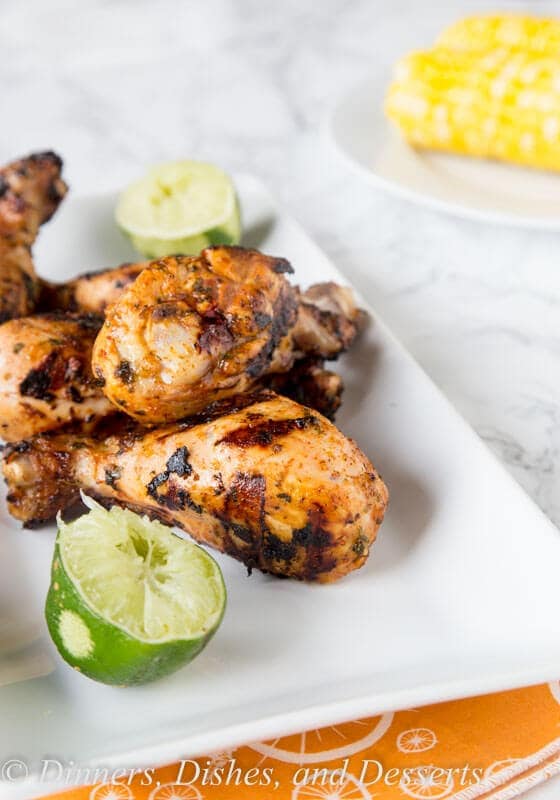 A plate of food on a table, with Chicken and Grilling