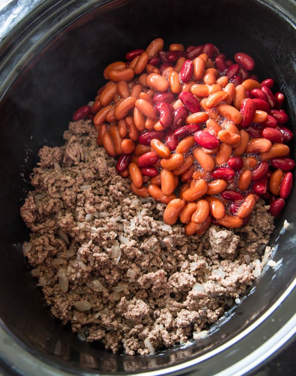 ingredients for chili in the crock pot