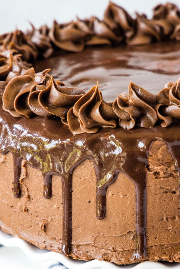 close up death by chocolate cake