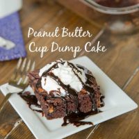 chocolate dump cake on a plate