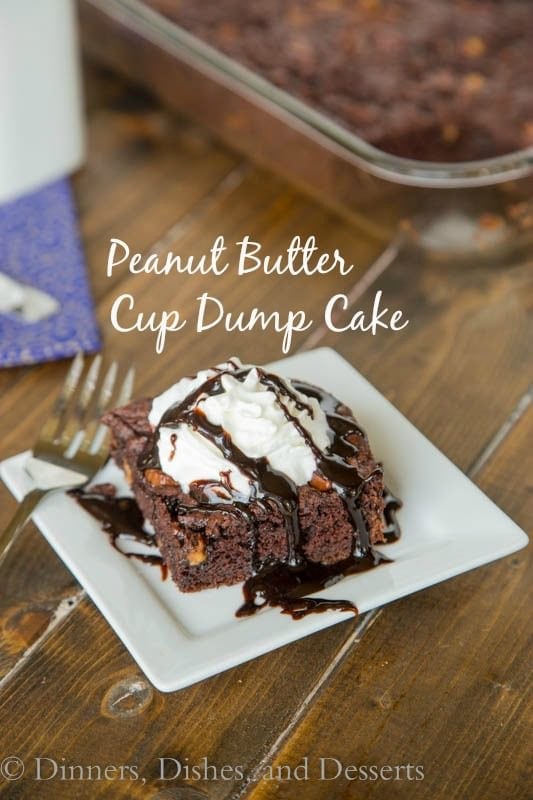 chocolate dump cake on a plate