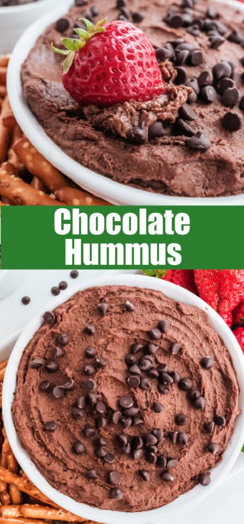 chocolate hummus close up