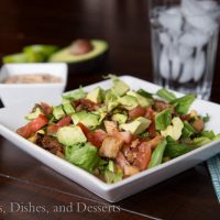 mexican chopped salad with creamy chipotle dressing on a plate