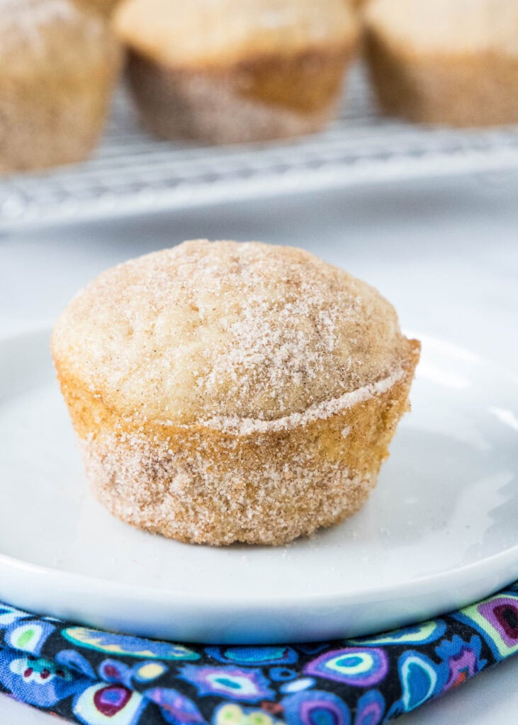 cinnamon muffins on a white plate