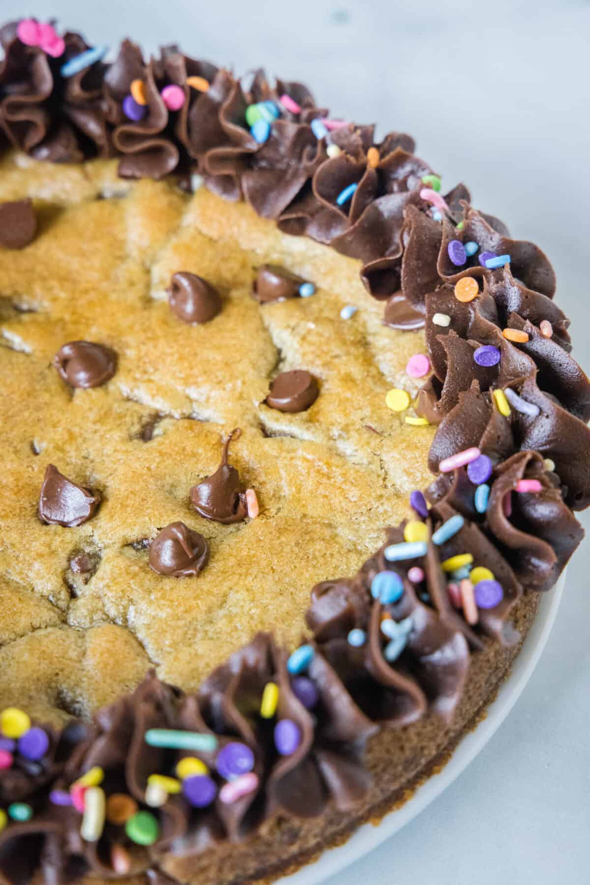 decorated cookie cake on a plate