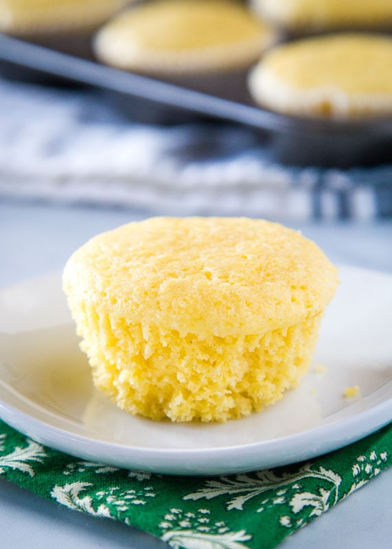 corn muffin on white plate
