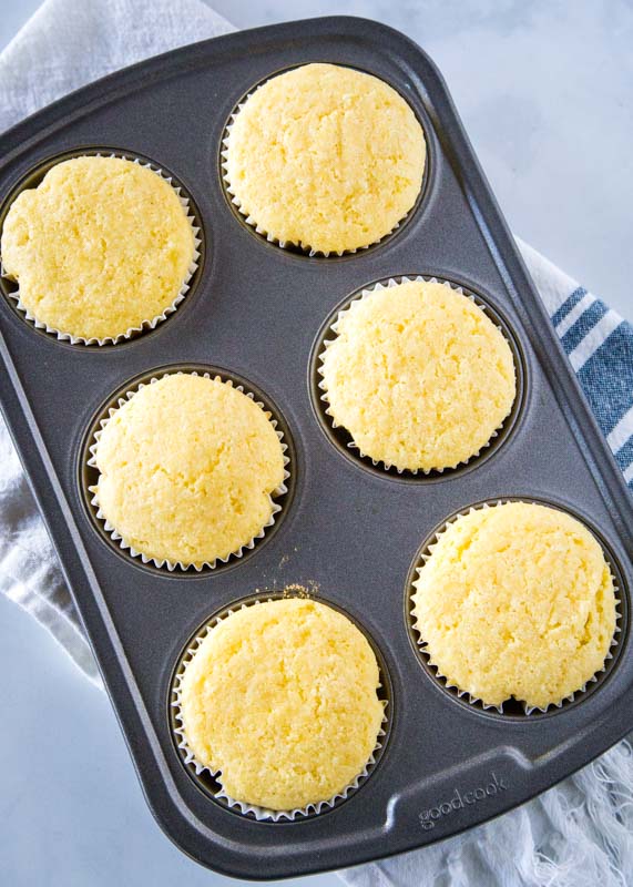 corn muffins in a muffin tin