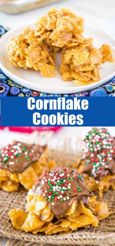 close up of cornflake cookies