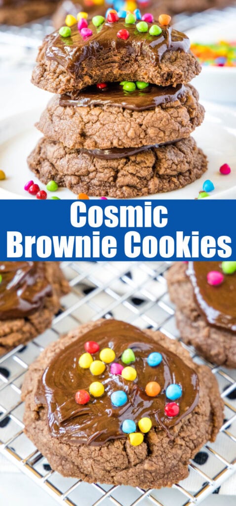 close up cosmic brownie cookies for pinterest