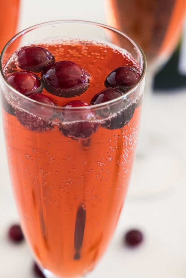 cropped close up cranberry mimosa