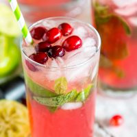 Cranberry Mojitos are a fun twist on a classic mojito to make the fun and festive for the holidays!