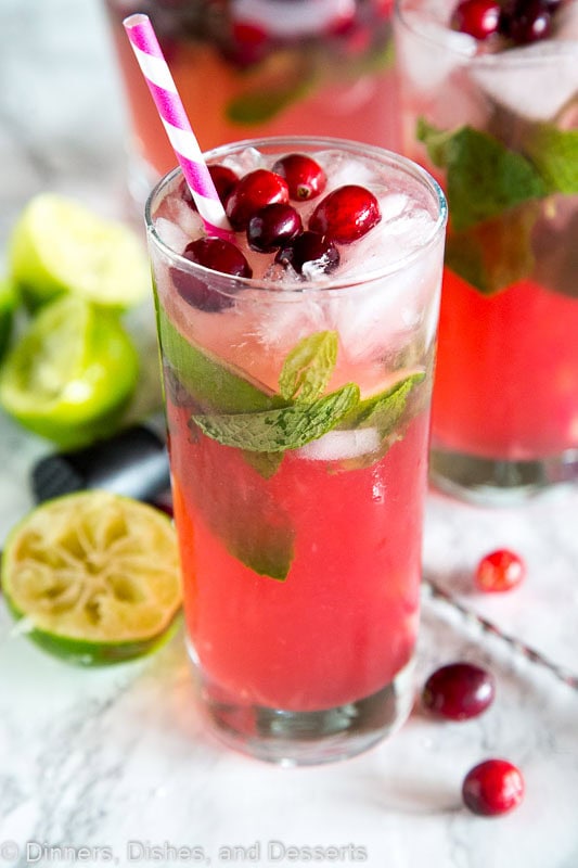 Cranberry Mojitos are a fun twist on a classic mojito to make the fun and festive for the holidays!