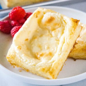 closeup cream cheese danish on a plate