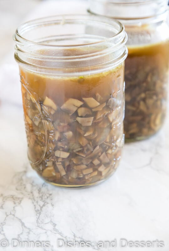 creamy mushroom soup in an allen jar