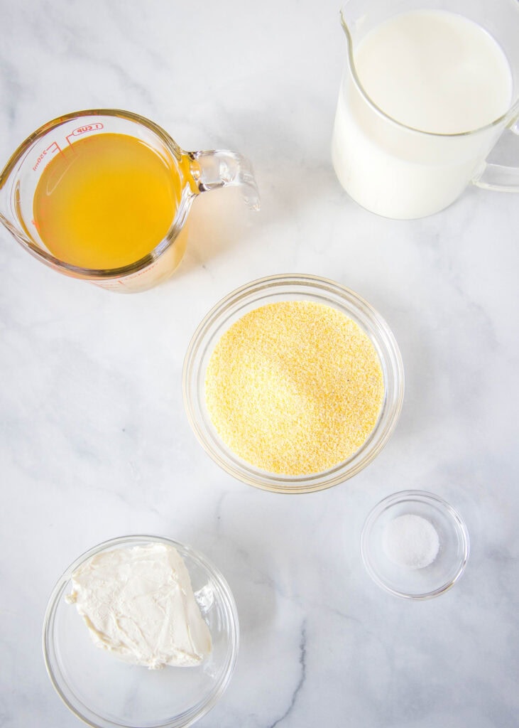 ingredients for creamy polenta