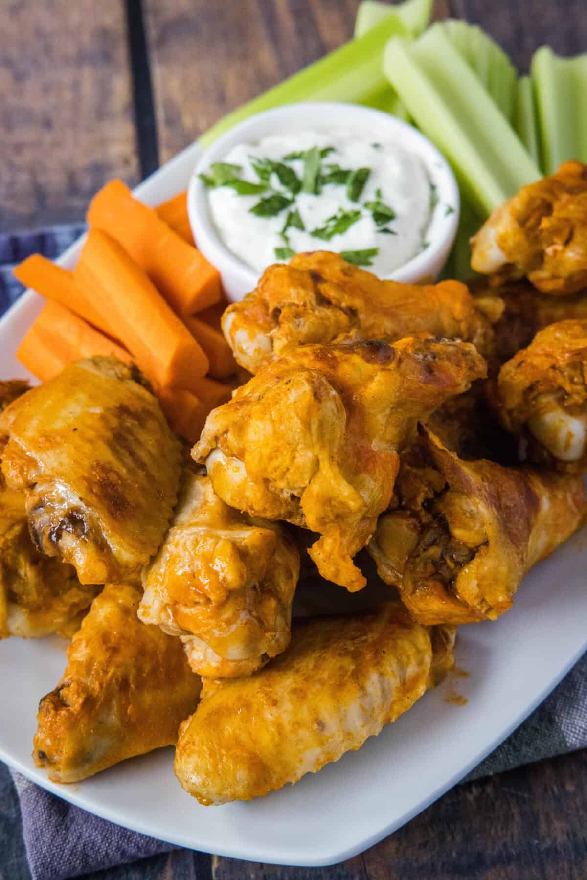 crockpot chicken wings on a plate