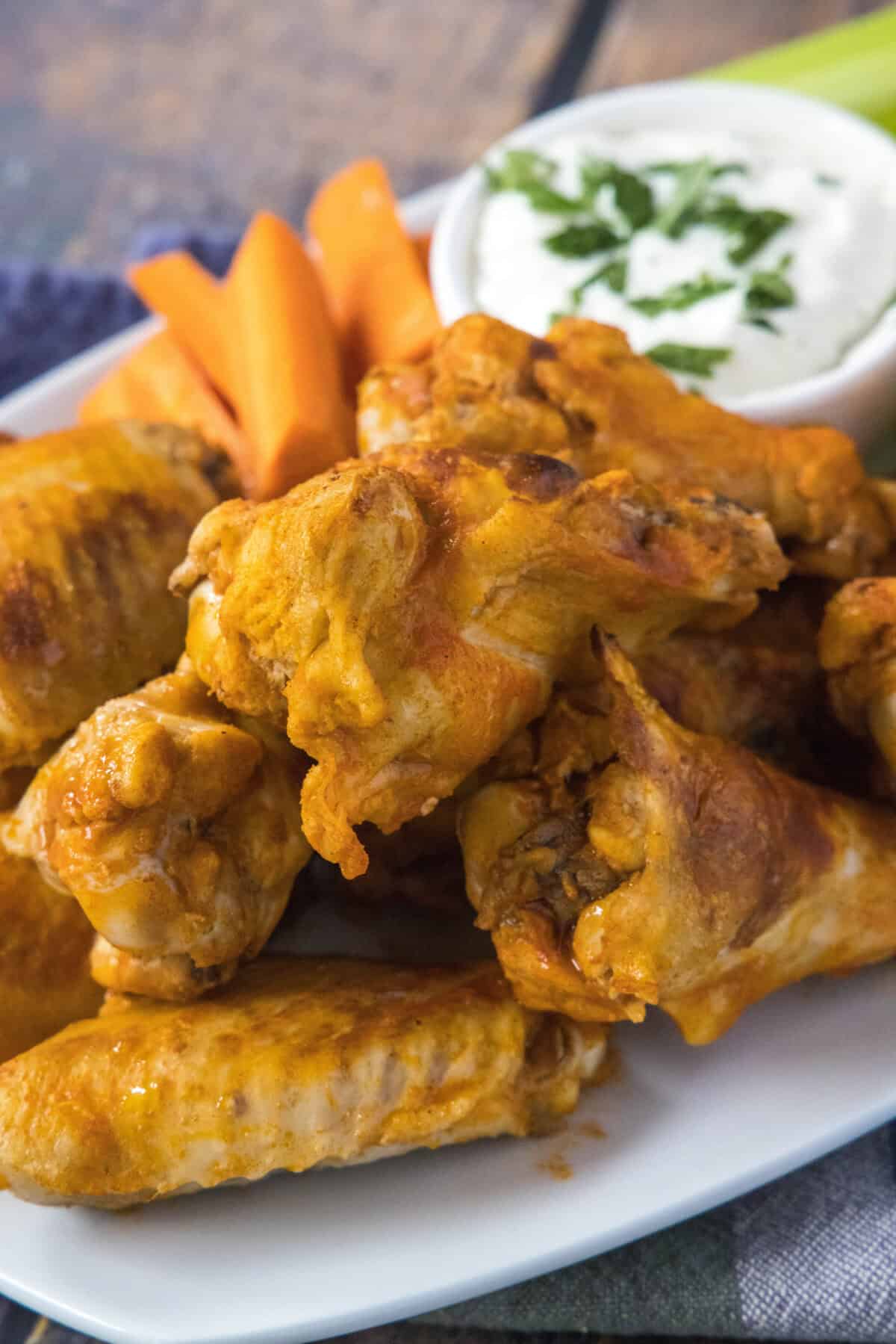 buffalo chicken wings on a plate