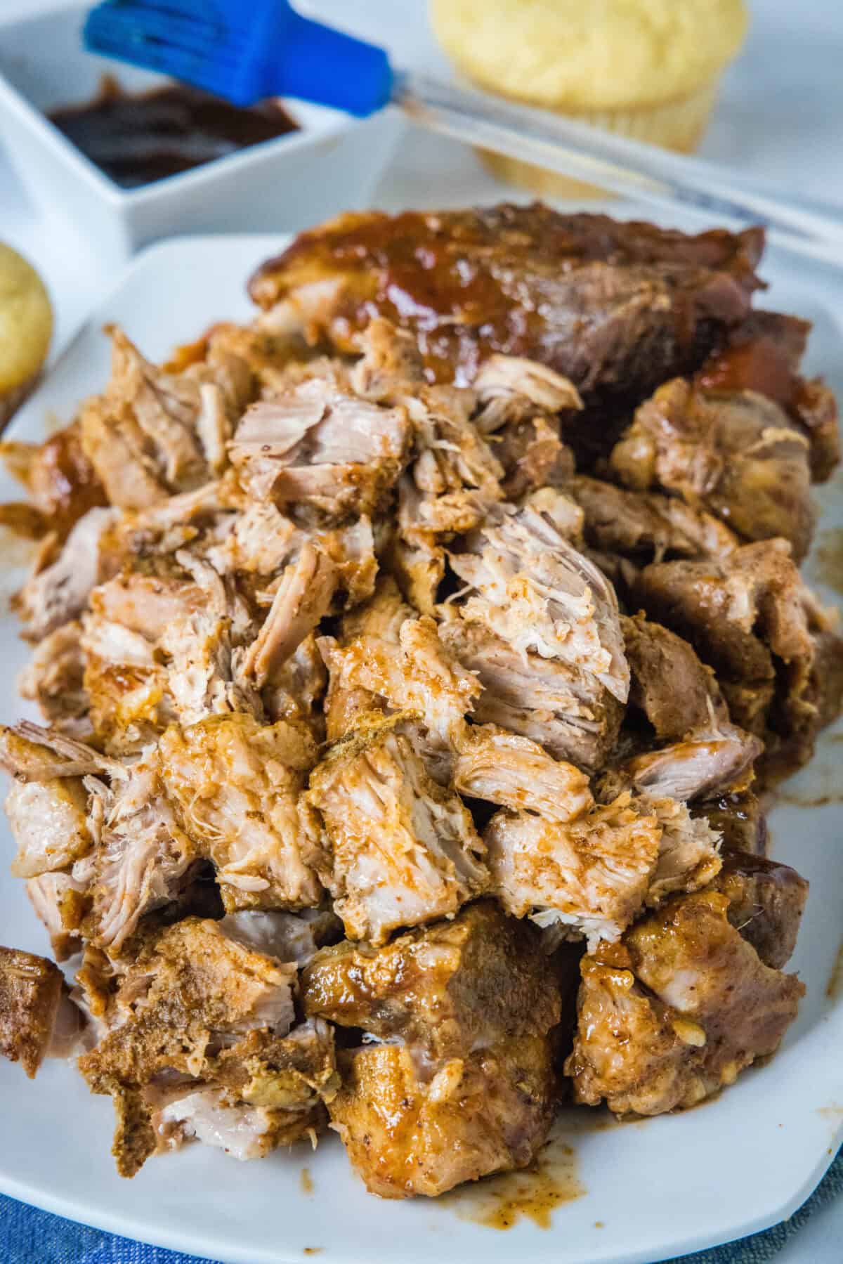 shredded country style ribs on a plate