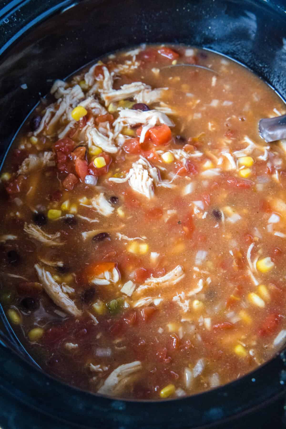 chicken tortilla soup crockpot cooked