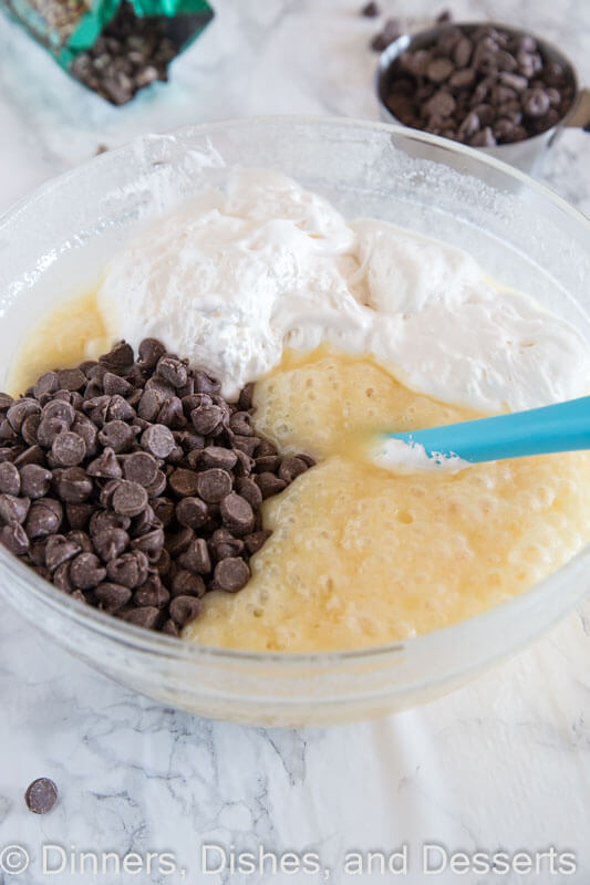 ingredients in a bowl with a spatula