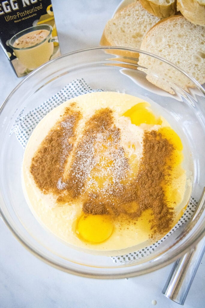 eggnog and egg mixture for french toast
