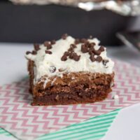 French Silk Brownies - Classic French Silk Pie turned into fudgy brownies topped with a silky chocolate mousse and whipped cream.