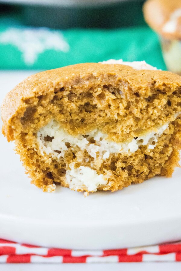 close up cut in half muffin