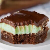 grasshopper brownie on a plate