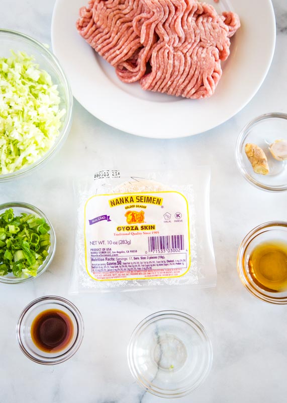 ingredients to make gyoza