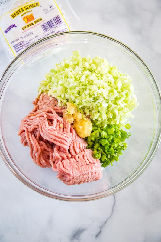filling mixture of pork gyoza