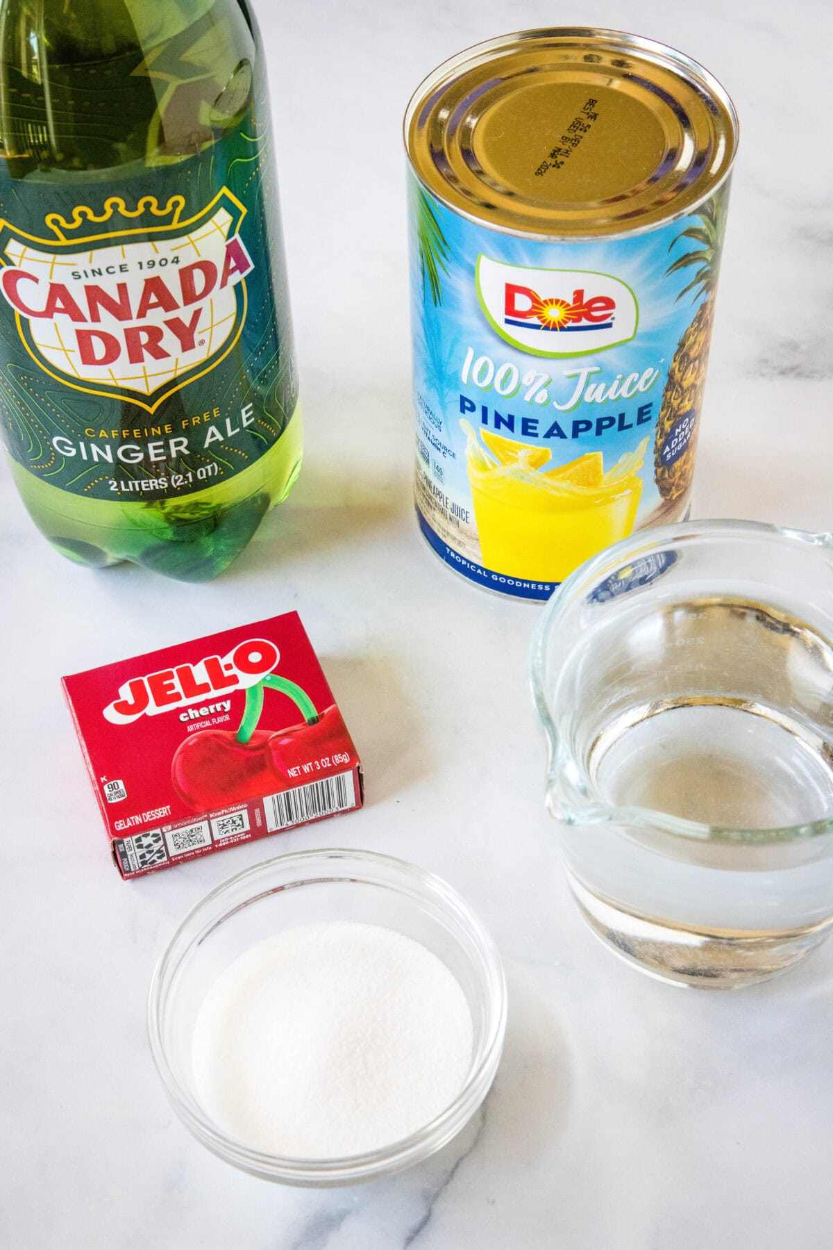 Ingredients for holiday punch.